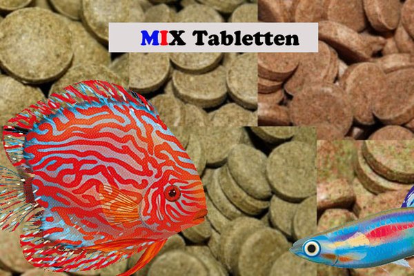 MULTIVITAMIN-MIX Futtertabletten aus 7 Sorten - für alle Fische 1kg